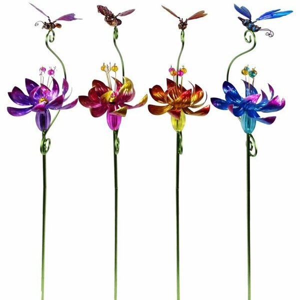 Alpine Assorted Metal/Plastic 42 in. H Flower and Insect Outdoor Garden Stake LJJ1462A